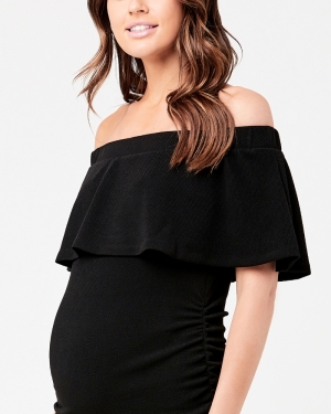 SOIREE OFF SHOULDER DRESS BLACK