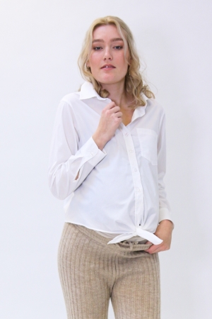 BLOUSE KNOT SUSTAINABLE 001 WHITE