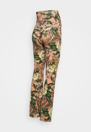 PANTS FLARED PINK FLOWERS 016 DESSIN