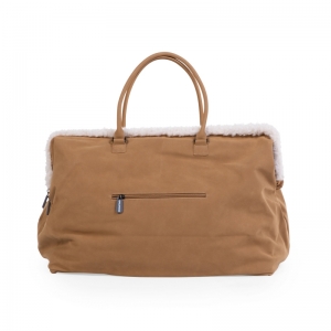 MOMMY BAG SUEDE LOOK MOUTON CAMEL