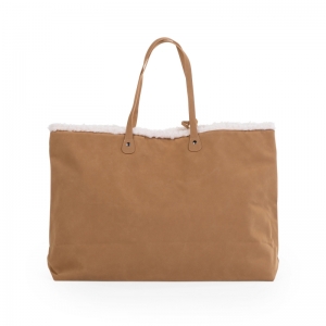 FAMILY BAG SUEDE LOOK MOUTON CAMEL
