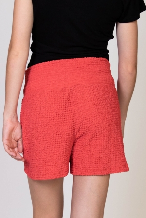 SHORTS CREPE 078 CORAL RED