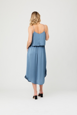 NURSING SLIP DRESS PETROL