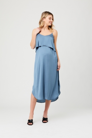 NURSING SLIP DRESS PETROL