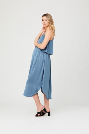 NURSING SLIP DRESS PETROL