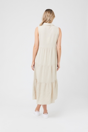 TRACY TIERED LINEN DRESS NATURAL