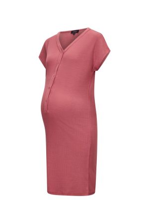 RIB DRESS BAMBOO BLUSH