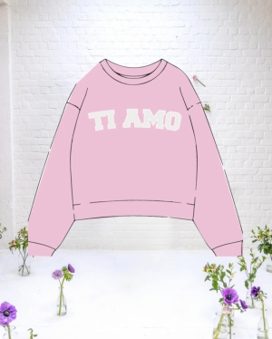 TI AMO SWEATSHIRT LOOSE FIT PINK
