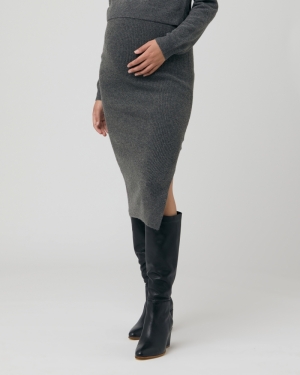 DANI KNIT SKIRT CHARCOAL MARLE