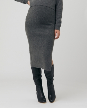 DANI KNIT SKIRT CHARCOAL MARLE