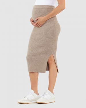 DANI KNIT SKIRT LATTE