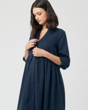 DEMI TENCEL DRESS NAVY