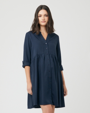 DEMI TENCEL DRESS NAVY