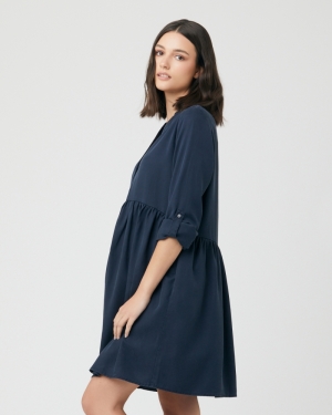 DEMI TENCEL DRESS NAVY