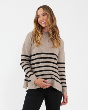 GERRIE NURSING KNIT MOCHA/BLACK