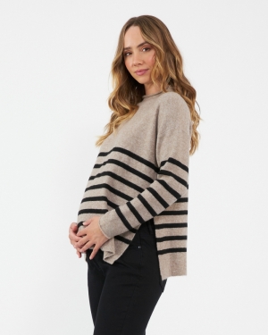 GERRIE NURSING KNIT MOCHA/BLACK