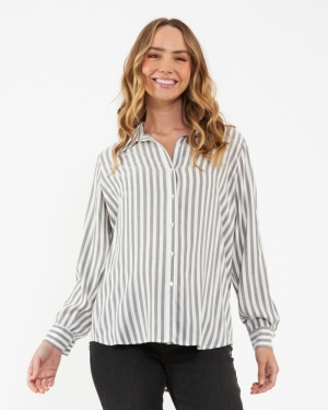 LOU STRIPE SHIRT BLACK/WHITE