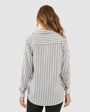 LOU STRIPE SHIRT BLACK/WHITE