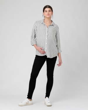 LOU STRIPE SHIRT BLACK/WHITE