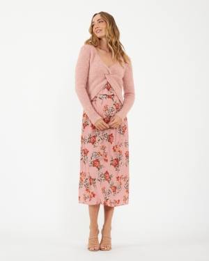 NALA KNOT FRONT KNIT DUSTY PINK