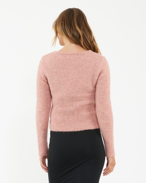 NALA KNOT FRONT KNIT DUSTY PINK