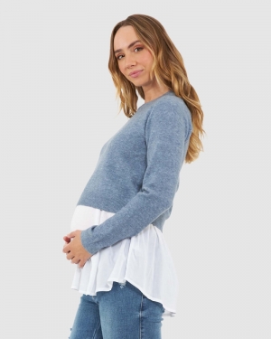 SANDY DETACHABLE NURSING KNIT DENIM MARLE