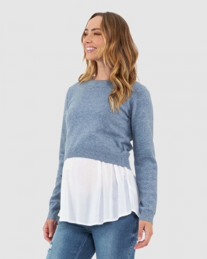 SANDY DETACHABLE NURSING KNIT DENIM MARLE