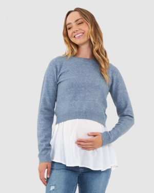 SANDY DETACHABLE NURSING KNIT DENIM MARLE