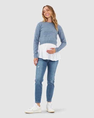 SANDY DETACHABLE NURSING KNIT DENIM MARLE