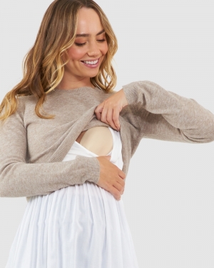 SANDY DETACHABLE NURSING KNIT LATTE