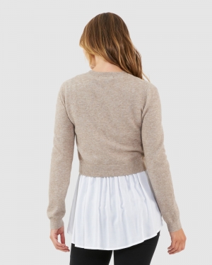 SANDY DETACHABLE NURSING KNIT LATTE