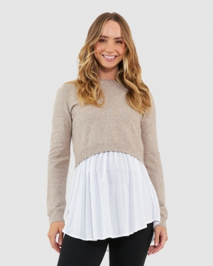 SANDY DETACHABLE NURSING KNIT LATTE