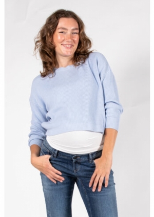 KNIT CROPPED BLEU