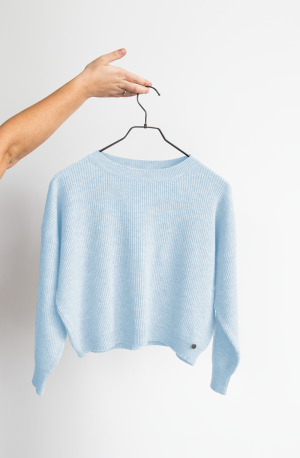 KNIT CROPPED BLEU