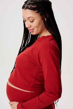 SUND NURSING TOP LS N256 RED OCHRE