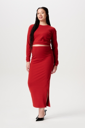 LOPPI RIB SKIRT OTB N256 RED OCHRE