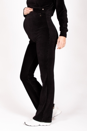 PANTS VELVET FLARED 004 BLACK