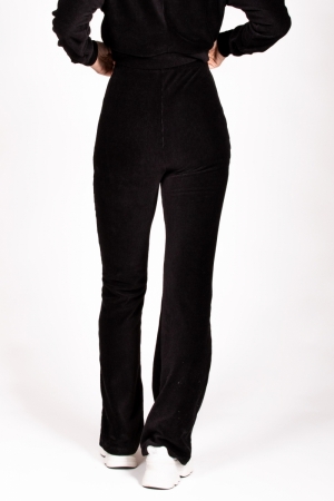 PANTS VELVET FLARED 004 BLACK