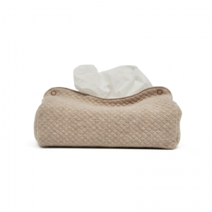 HOES TISSUE BOX LOSANGE CAMEL/BEIGE