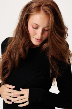 ZANA KNIT PULLOVER LS P090 BLACK