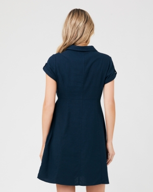 COLETTE TIE UP LINEN DRESS BIRO