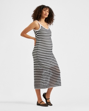 DIANA CROCHET DRESS BLACK/WHITE