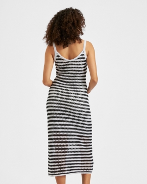 DIANA CROCHET DRESS BLACK/WHITE