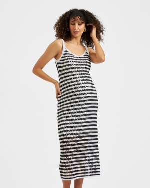 DIANA CROCHET DRESS BLACK/WHITE