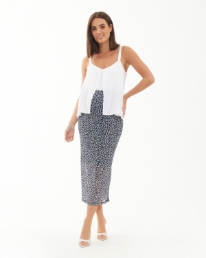 KARA MESH SKIRT NAVY