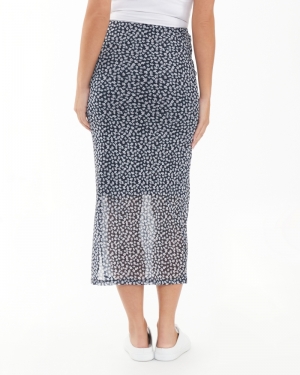 KARA MESH SKIRT NAVY
