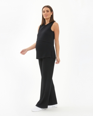 PETER RIB NURSING TANK BLACK
