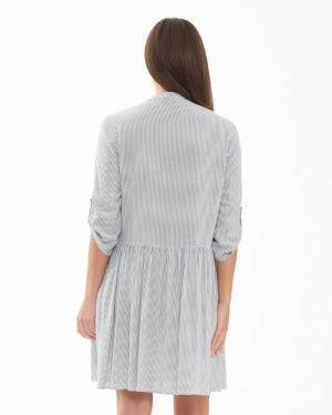 SAM STRIPE DRES SLATE/WHITE