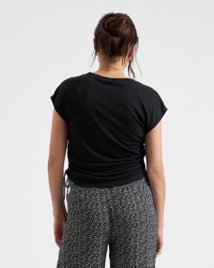 ZIGGY RUCHED TEE BLACK