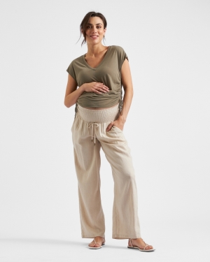 ZIGGY RUCHED TEE OLIVE